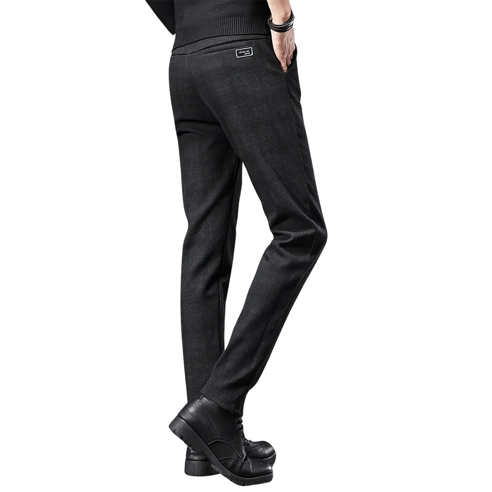 Pantalon tartan de golf noir vue arrière avec coupe droite et poches latérales